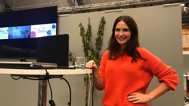 Elin Frendberg, vd på Swedish Fashion Council, föreläste om trender på Elmia Garden. Foto: Elmia AB
