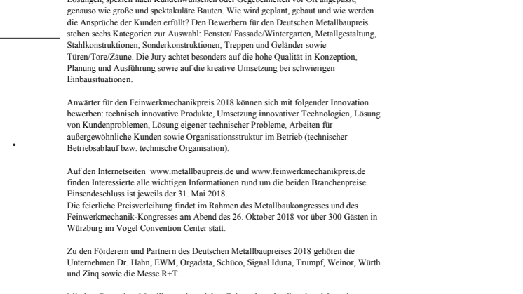 Startschuss: M&T sucht die besten Projekte im deutschen Metallhandwerk 
