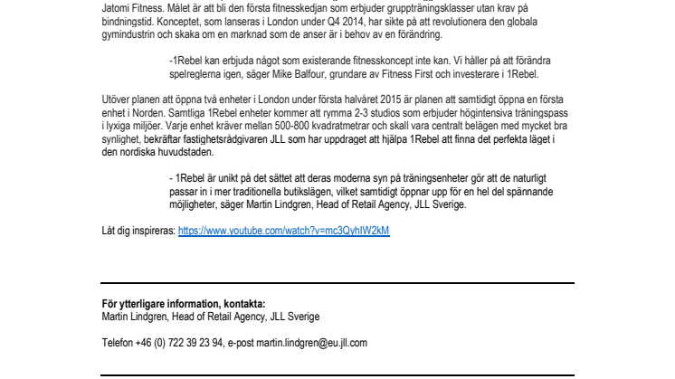Nytt globalt fitnesskoncept närmar sig Stockholm