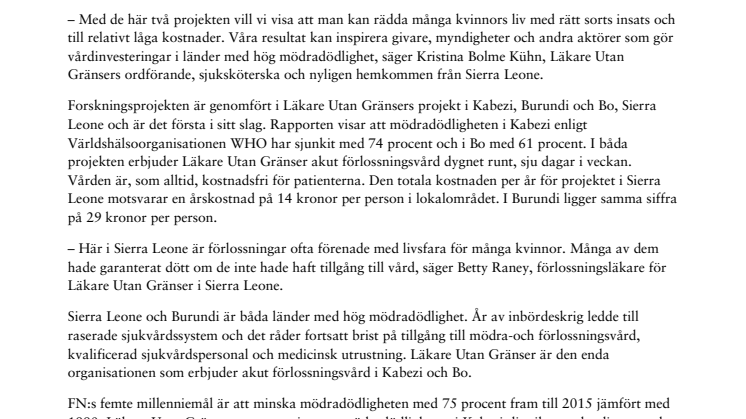 Enkla insatser minskar mödradödligheten dramatiskt