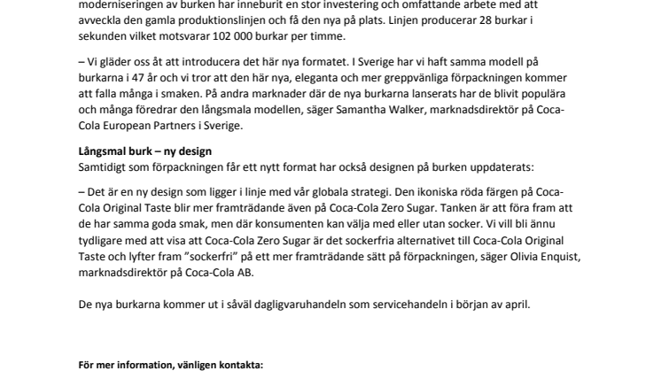 Coca-Cola i Sverige lanserar ny burkförpackning 