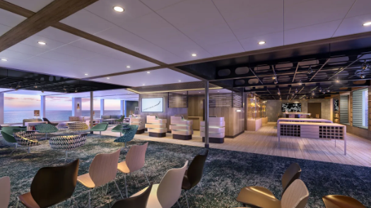 NEW LOOK: With large windows and open spaces, this is how the new Science Center and reception area on the completely refurbished MS Fram will look like. Photo: HURTIGRUTEN