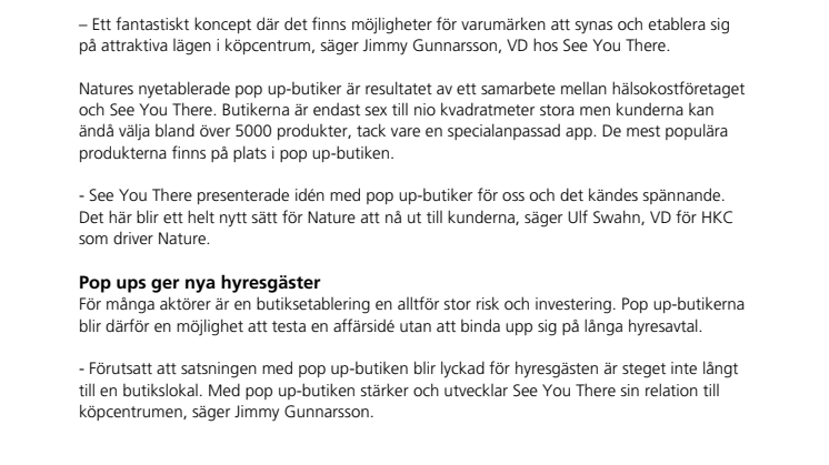 See You There lanserar två pop up-butiker i Malmö