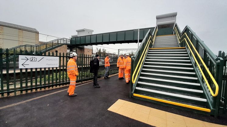 New footbridge opens at Royston station, Network Rail (2)