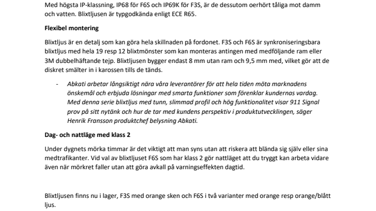 Blixtrande många möjligheter – nya blixtljus från 911