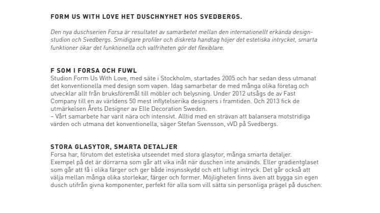 Form Us With Love het duschnyhet hos Svedbergs