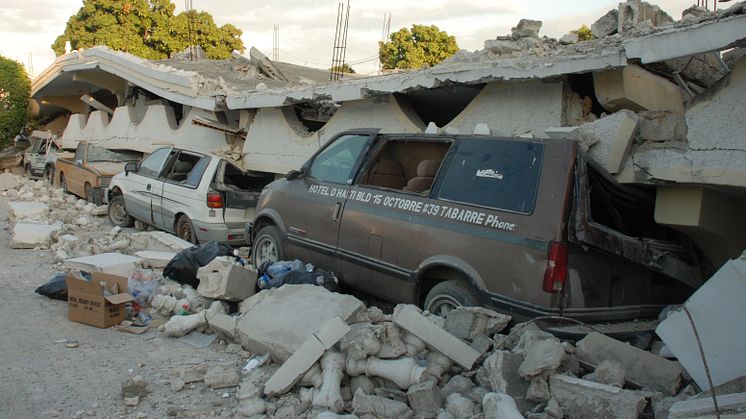 Arkivbild från MSB:s insats i samband med jordbävningen på Haiti 2010.