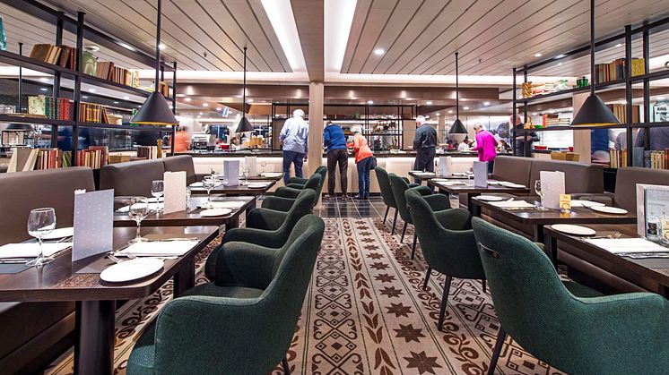 The dining area from another angle, with the buffet in the background 