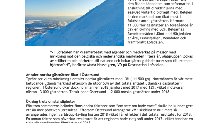 Ökning av kommersiella gästnätter i Jämtland Härjedalen trots sommarens bränder