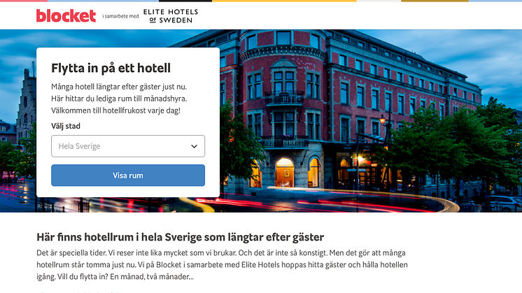 Elite Hotels + Blocket Bostad