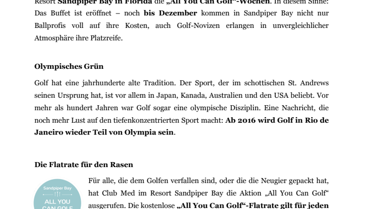Golfen ohne Limit