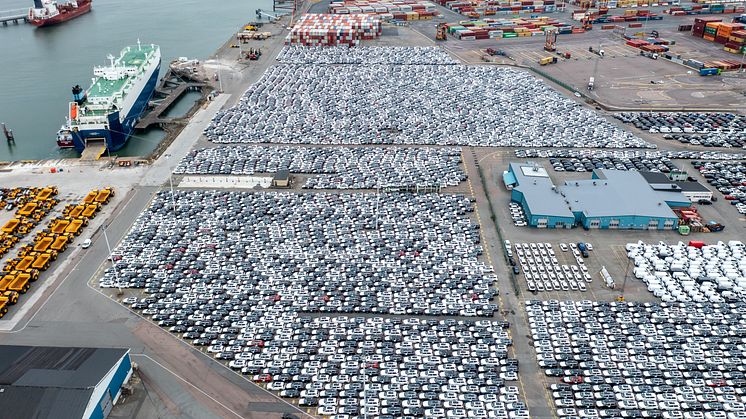 The car terminal at the Port of Gothenburg. Image: Gothenburg Port Authority.