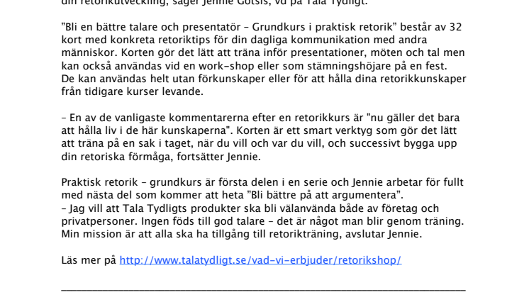 Sveriges första retorikkurs i fickformat