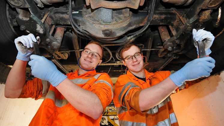 Go North East apprentices James (l) and Matthew Barnes