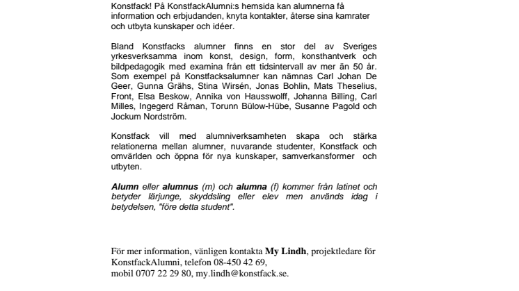 KonstfackAlumni startar!