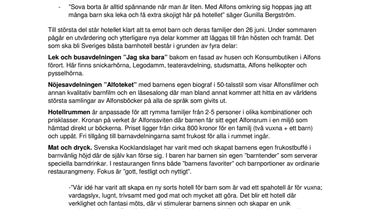 Nytt upplevelsehotell för barn öppnar i Stockholm på fredag