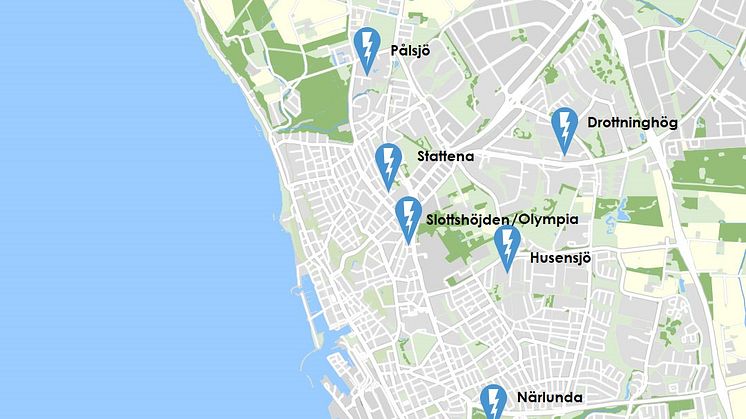 Översikt laddoaser Helsingborg