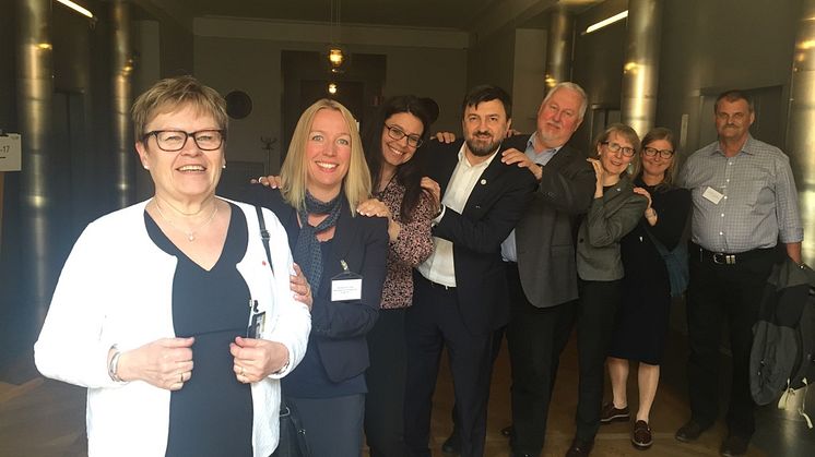 Med på tåget och dagens seminarium: ​Elvy Söderström ordförande Bottniska Korridoren, Carina Zolland Polarbröd, Helena Lindahl (C) Näringsutskottet Riksdagsledamot, Jasenko Omanovic (S) Trafikutskottet Riksdsgsledamot m.fl. 