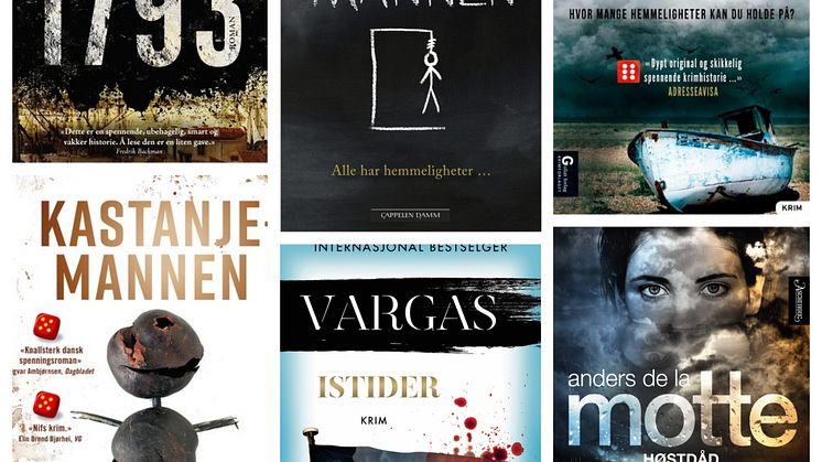 Forfatterne Anders de la Motte, Niklas Natt och Dag, Fred Vargas, C.J. Tudor, William Shaw og Søren Sveistrup er alle seks nominert til årets Gullkulen.