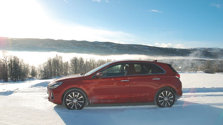 Nye Hyundai i30 på fjellet