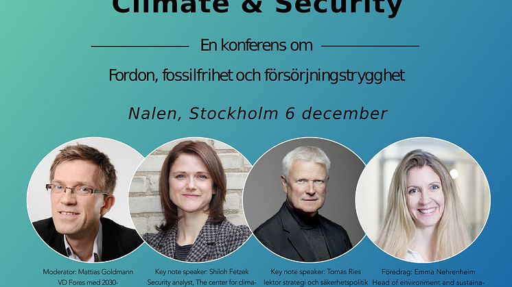 Climate & Security, en konferens om fordon, fossilfrihet och försörjningstrygghet