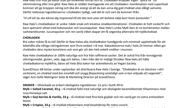 Raw Halo – ny veganvänlig rå choklad!