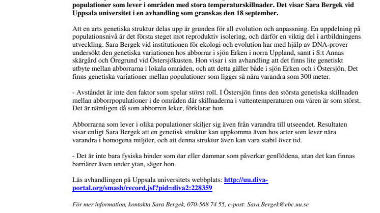 Oväntat stora skillnader i abborrars DNA
