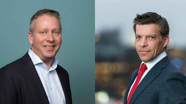Dueoen ​Erling Olaussen (t.v) og  Per-Christian Svendsen (t.h) vil jobbe tett sammen om den videre utviklingen av selskapet. 
