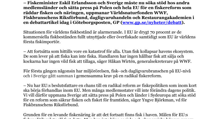 Rädda havet och fisken nu! 