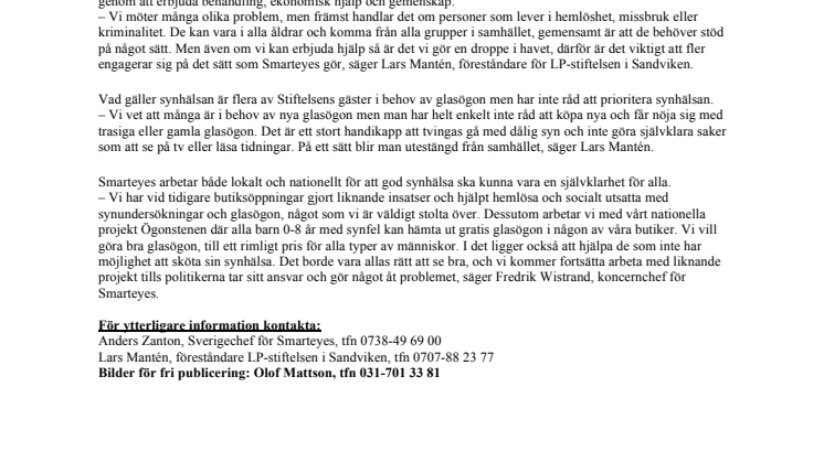 Ny butik: Smarteyes skänker glasögon till socialt utsatta i Sandviken