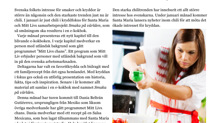 Het kryddtrend i Smaka på världen-projektet