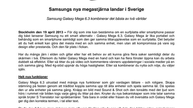 Samsungs nya megastjärna landar i Sverige