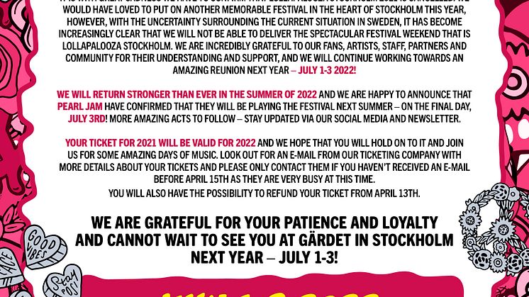 LOLLAPALOOZA STOCKHOLM 2021