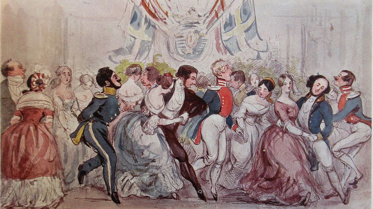 Dans under småtimmarna på bal i Börshuset 1844 för firandet av Oscar I:s kröning av Fritz von Dardel