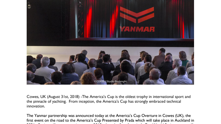 Yanmar joins 36th America’s Cup as Official Marine Supplier
