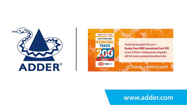 Adder Recognized in The Sunday Times HSBC International Track 200 for Second Year