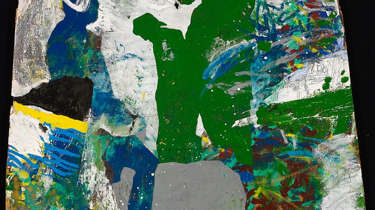 Per Kirkeby: "Wolf", ca. 1964. Signeret. Syntetisk maling på masonit. 122 x 124 cm. Vurdering: 325.000-350.000 kr. Hammerslag: 880.000 kr. 