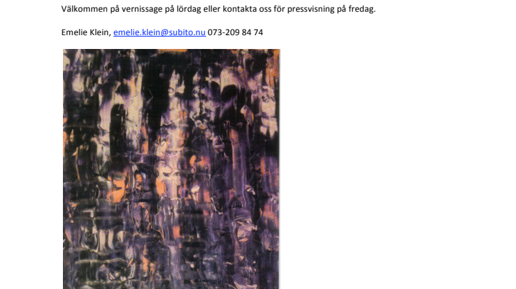 Ströyers debututställning ”Själens befrielse” på Galleri Lorentzon 