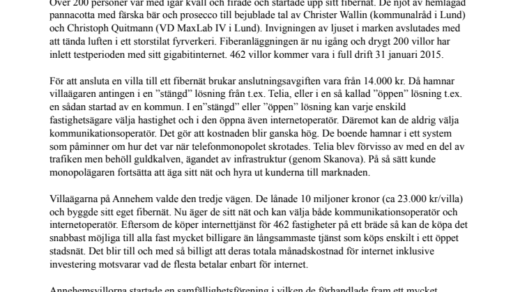 462 innovativa villaägare lånade 10 miljoner kronor och byggde sitt eget monopolfria fibernät