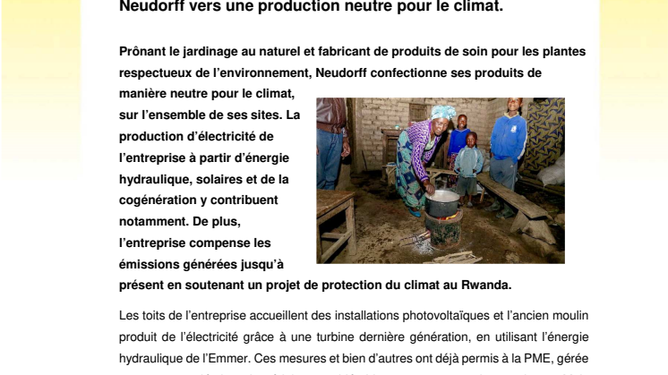 Neudorff vers une production neutre pour le climat