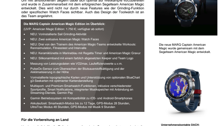 Garmin präsentiert die neue MARQ Captain in der American Magic Edition