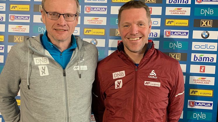 Fra venstre President Arne Horten og fra høyre nyvalgt 2. varamedlem Håkon Engstu. Foto: Marian Lyngsaunet, NSSF 