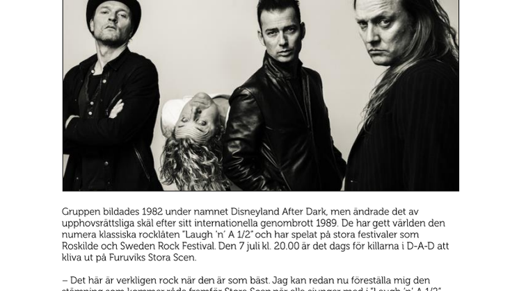D-A-D klara för konsert på Furuvik