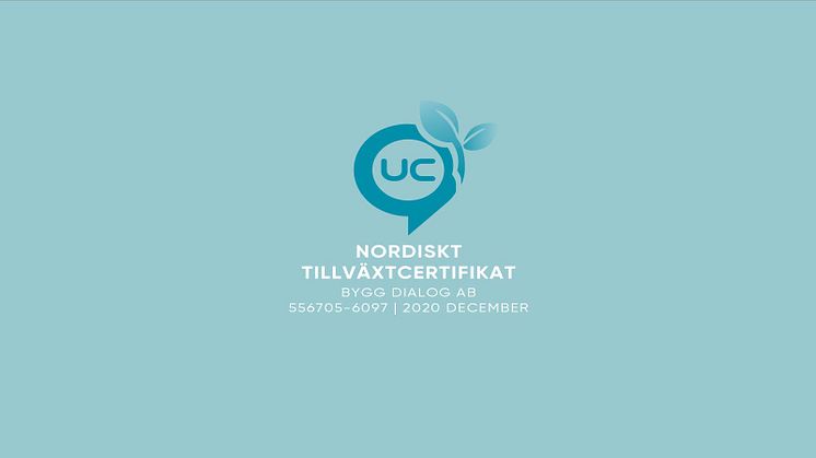 Utmärkelsen UC Nordiskt tillväxtcertifikat