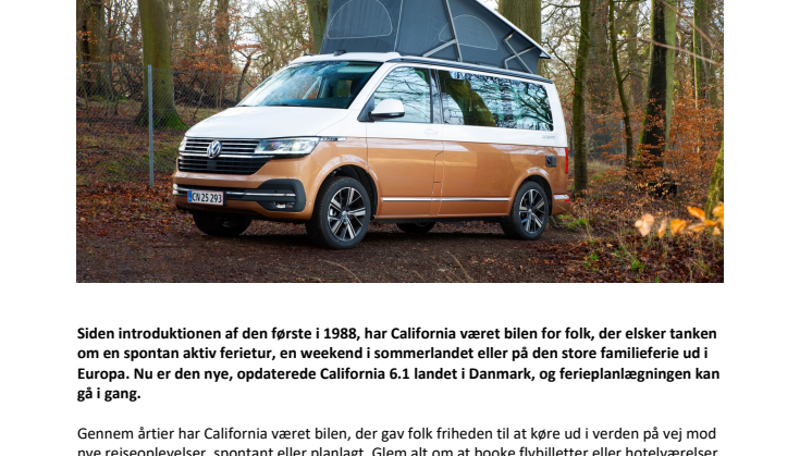 Den nye California 6.1 er landet i Danmark til priser fra 426.694 kr.