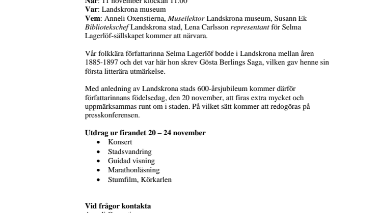 Selma Lagerlöf uppmärksammas 2013
