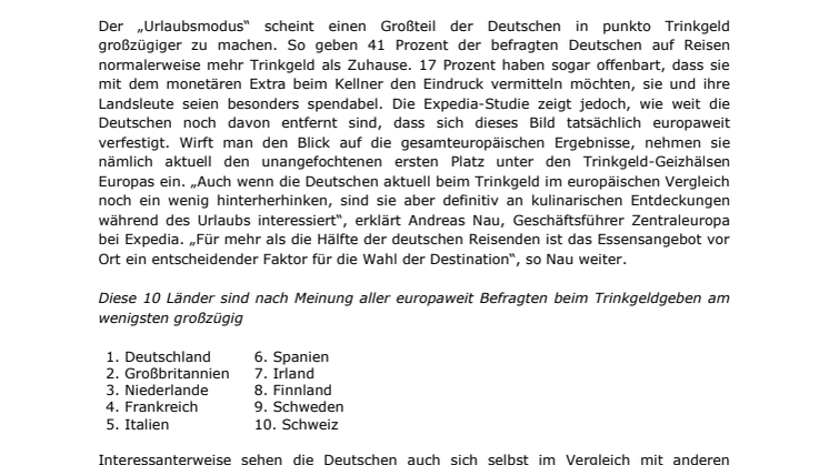 Deutsche Urlauber – Die geizigsten Trinkgeldgeber Europas 