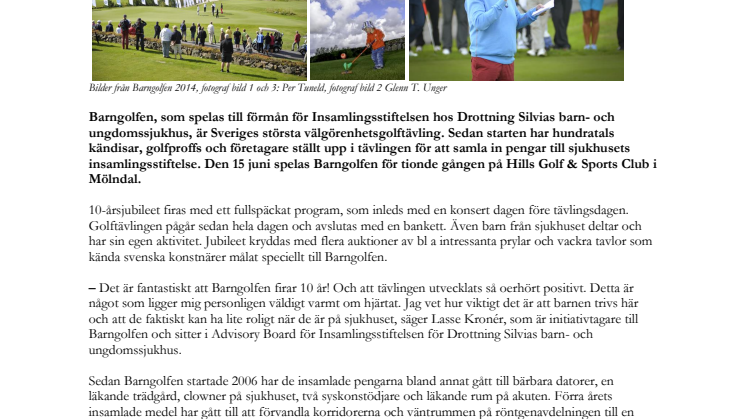 10 års-jubileum för Barngolfen – Sveriges största välgörenhetsgolftävling