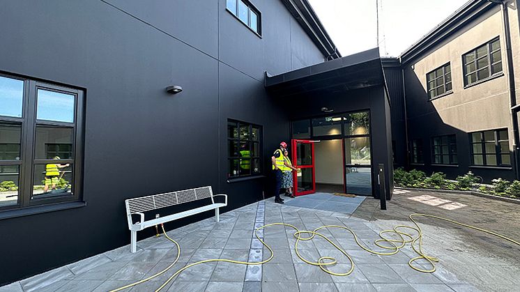 Huvudentrén till brandstationen
