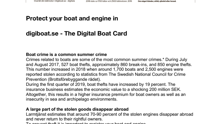 Lansering digiboat.se Digitala Båtkortet - Svenskt båtregister för en trygg och hållbar skärgård